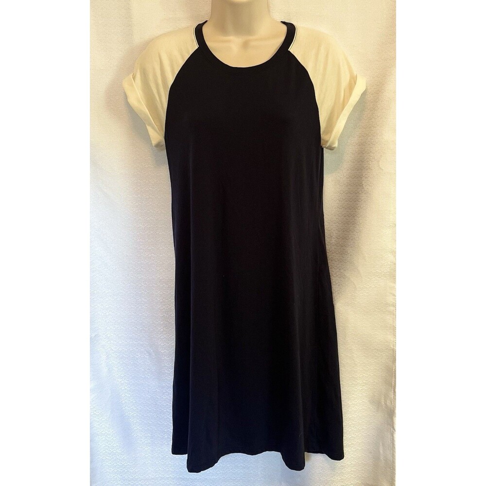Gap Short Sleeve Raglan Baseball Style Dress Lightweight Womens XS Navy Ivory